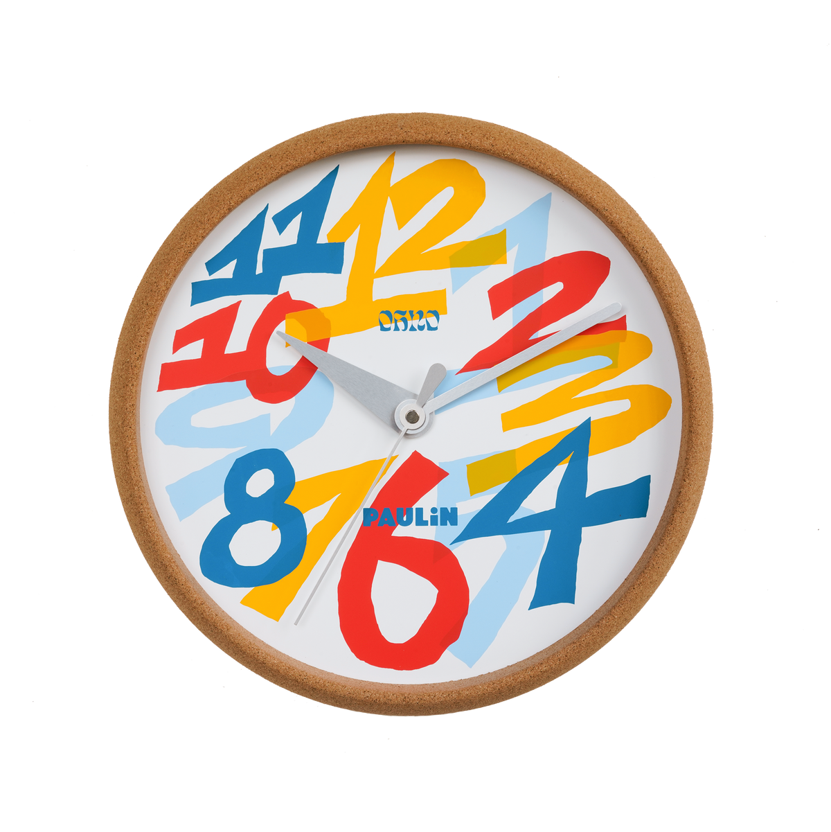 Wall Clock Cork and Aluminium Designer Clock Paulin